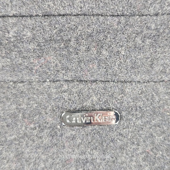 Calvin Klein Men's Charcoal Gray Wool Blend Full Double Zip Jacket - Size L /54" - Picture 5 of 12